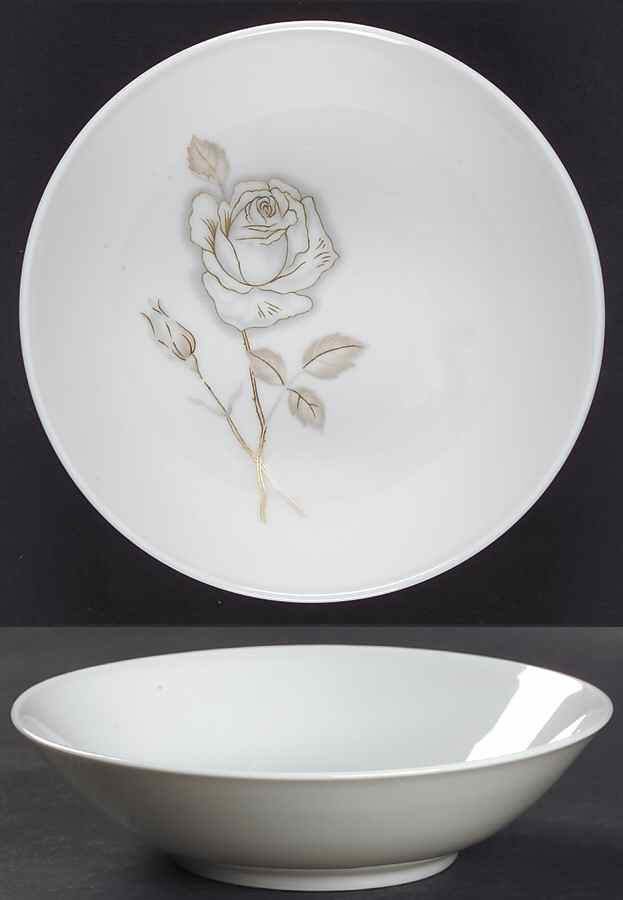 Classic Rose (White Rose, Brown Leaves) Fruit/Dessert (Sauce) Bowl by Rosenthal - Continental-1