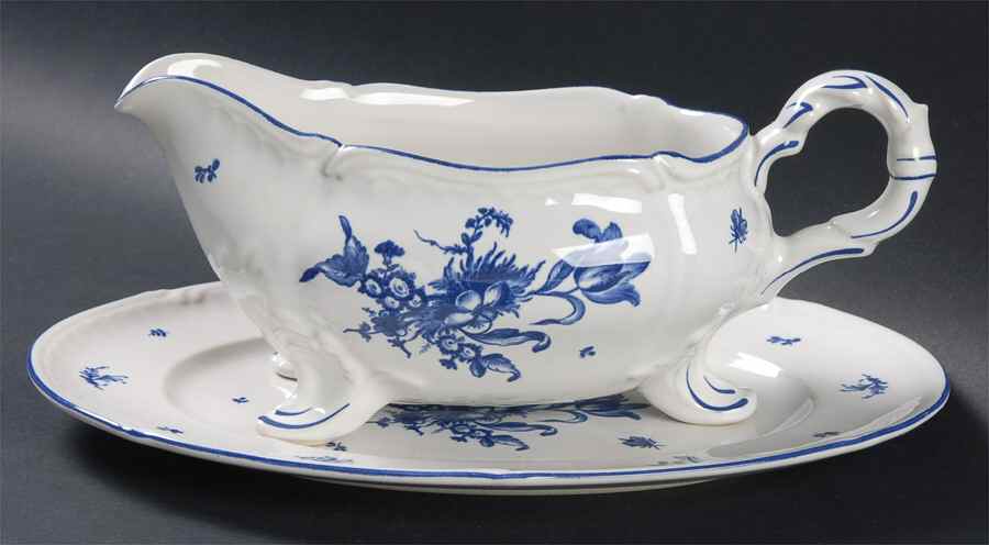 Cornflower Blue Gravy Boat & Underplate by Rosenthal - Continental-1
