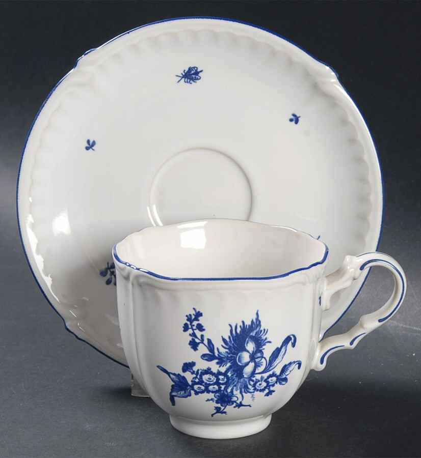 Cornflower Blue Flat Cup & Saucer Set by Rosenthal - Continental-1