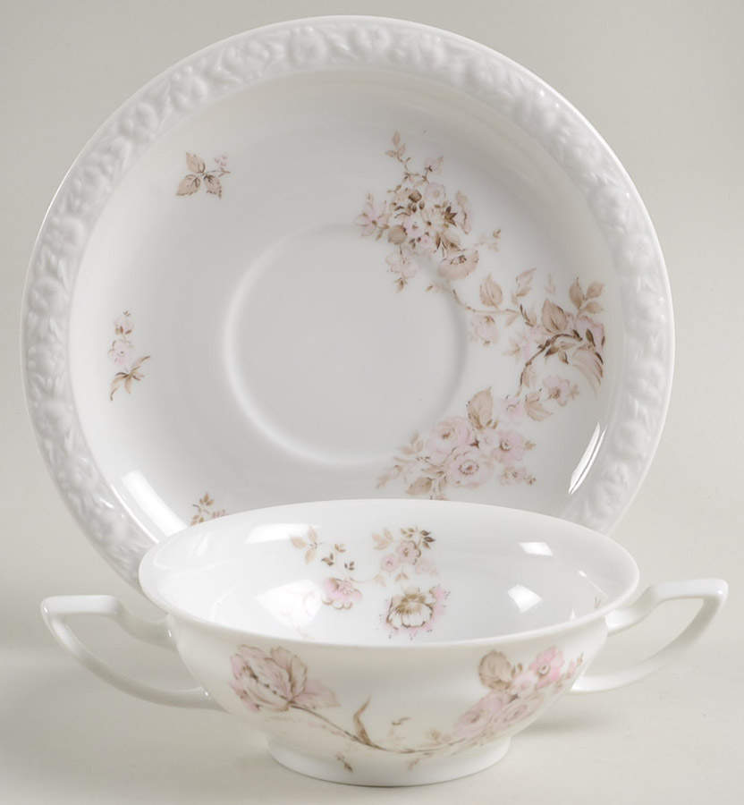 Colonial Garden Flat Cream Soup Bowl & Saucer Set by Rosenthal - Continental-1