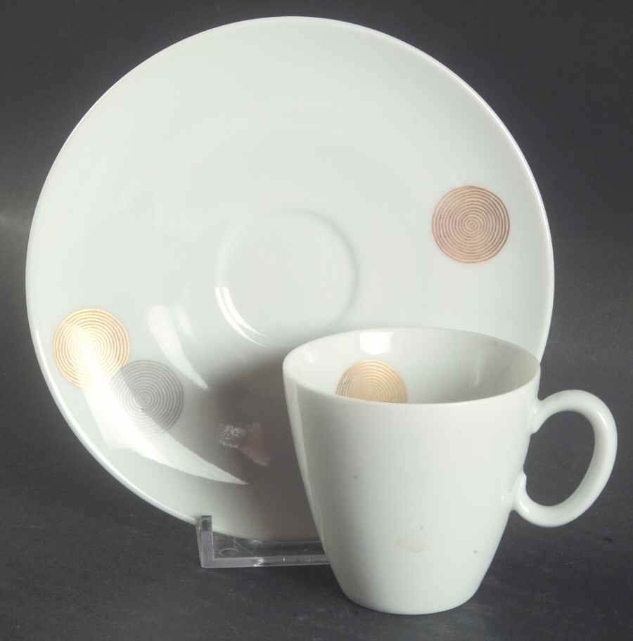 Coins Flat Demitasse Cup & Saucer Set by Rosenthal - Continental-1