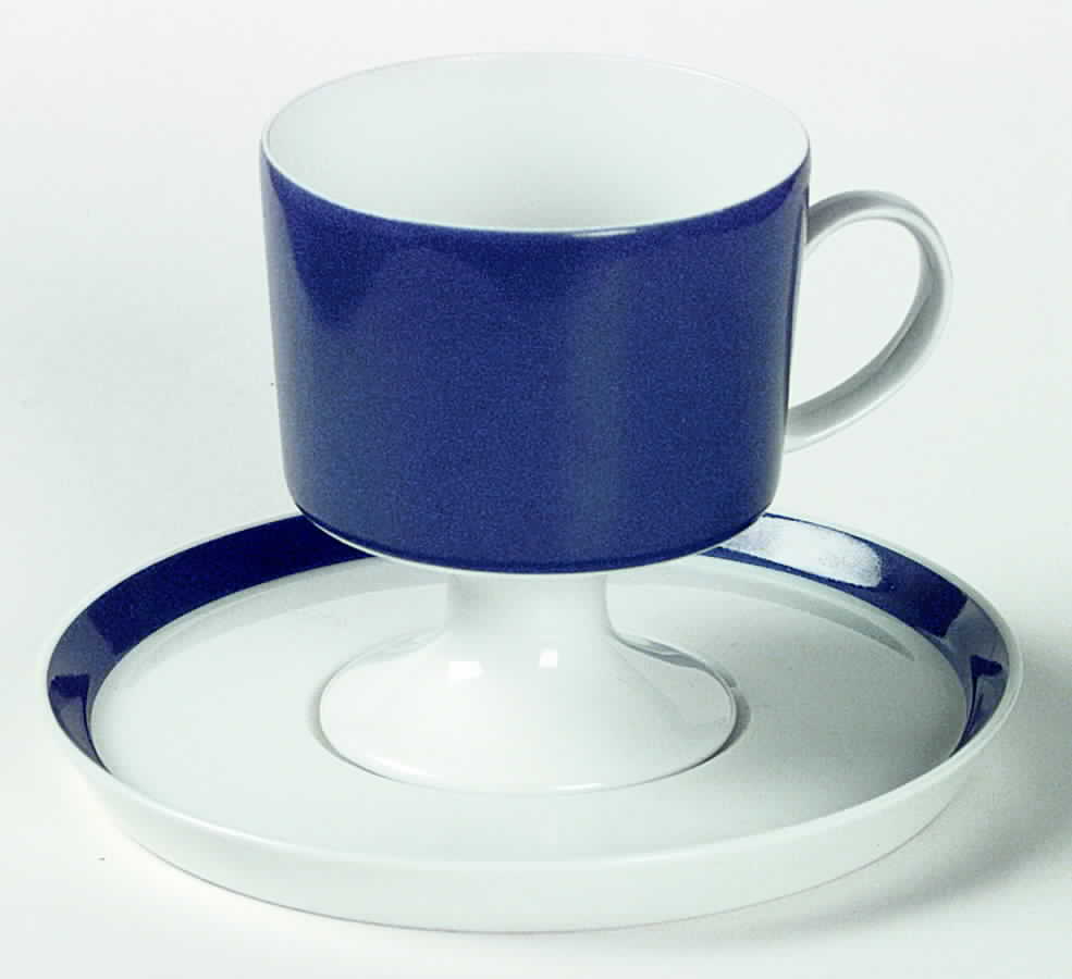 Composition Cobalt Blue Footed Demitasse Cup & Saucer Set by Rosenthal - Continental-1