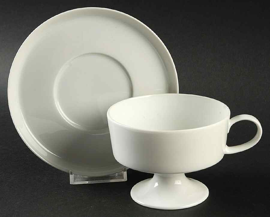 Composition White Footed Cup & Saucer Set by Rosenthal - Continental-1