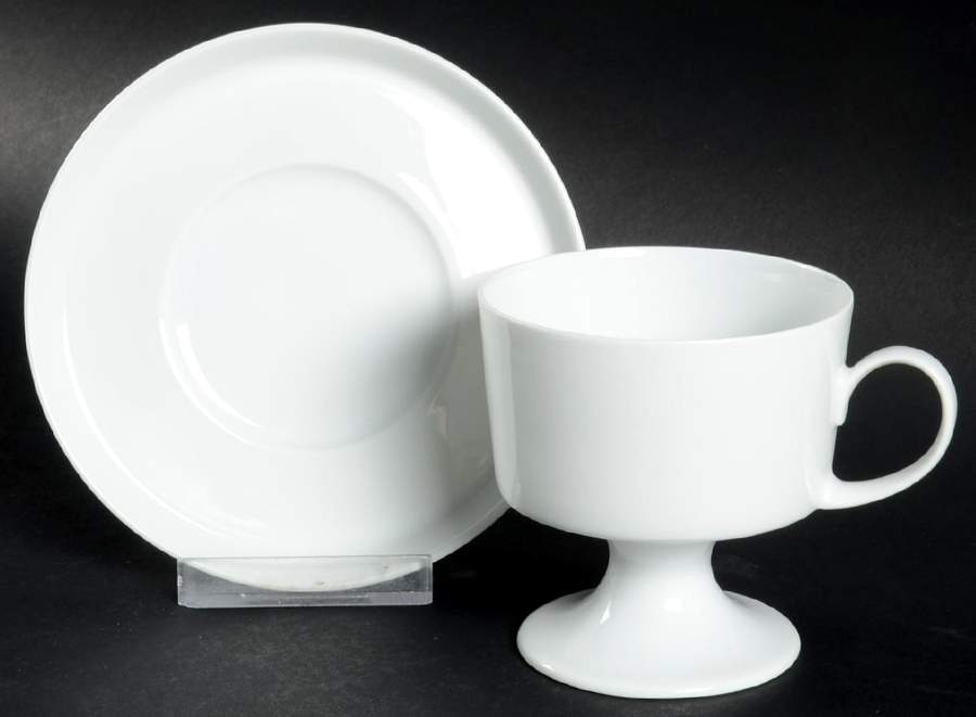 Composition White Footed Cup & Saucer Set by Rosenthal - Continental-1