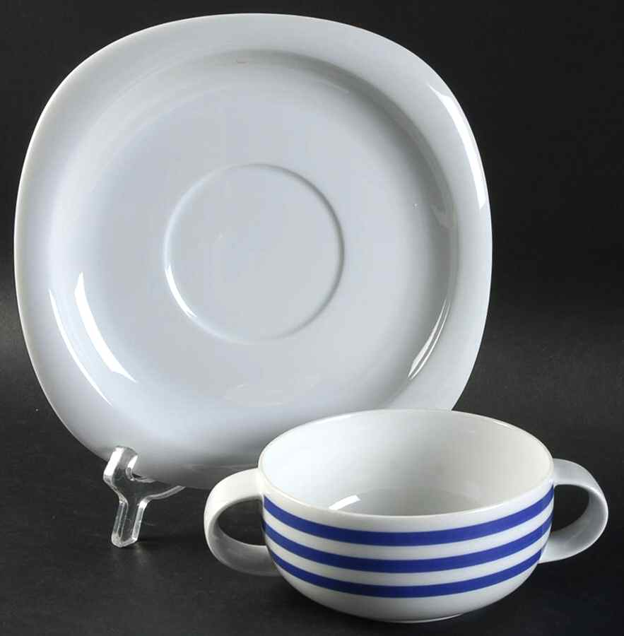 Concept 3 (Suomi) Flat Cream Soup Bowl & Saucer Set by Rosenthal - Continental-1