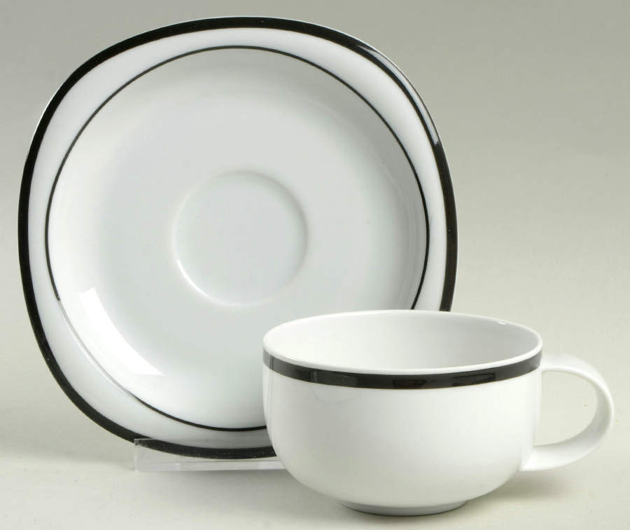 Concept 5 Anthracite Black (Suomi) Flat Cup & Saucer Set by Rosenthal - Continental-1