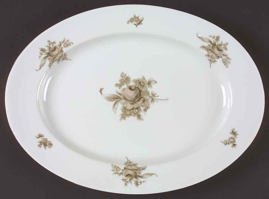 Colonial Rose 14" Oval Serving Platter by Rosenthal - Continental-1