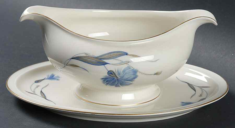 Cornflower (Winifred) Gravy Boat with Attached Underplate by Rosenthal - Continental-1