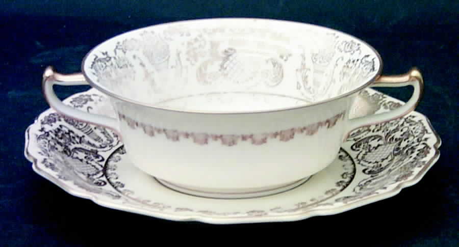 Coronado Footed Cream Soup Bowl & Saucer Set by Rosenthal - Continental-1