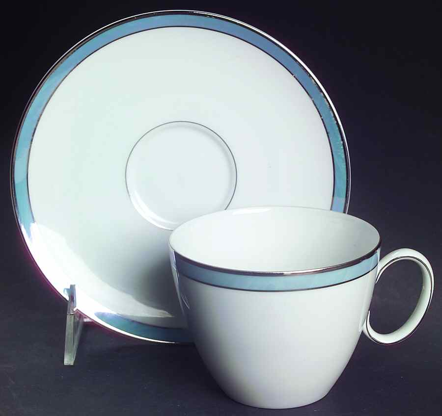 Corona Blue Flat Cup & Saucer Set by Rosenthal - Continental-1