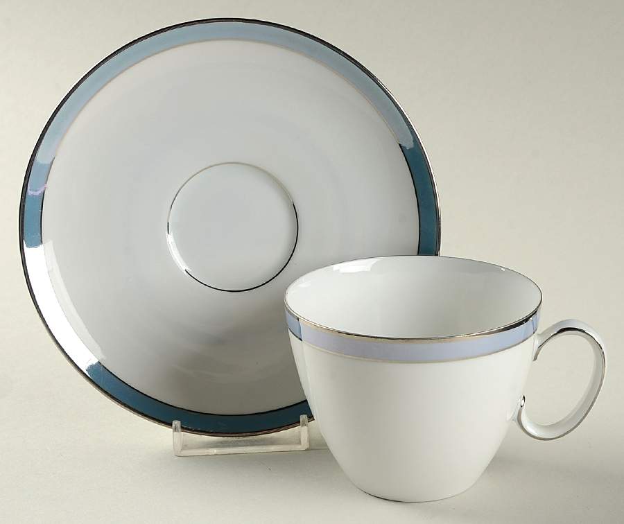 Corona Blue Flat Cup & Saucer Set by Rosenthal - Continental-1