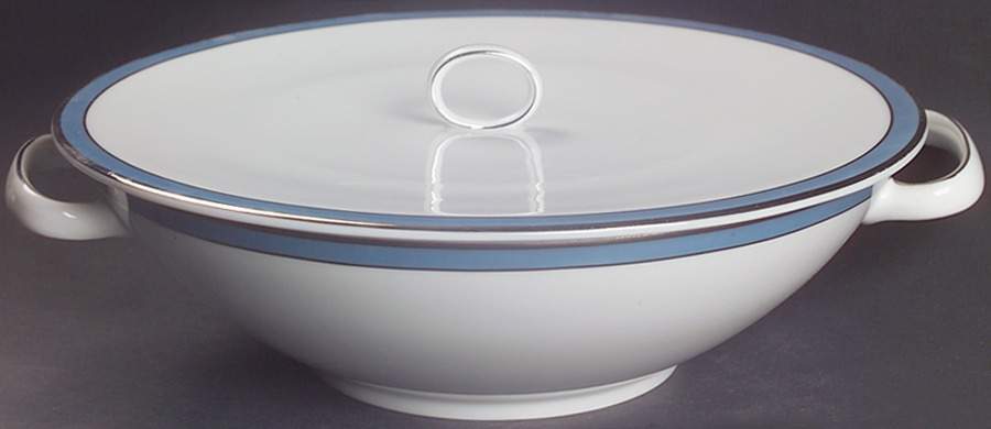 Corona Blue Round Covered Vegetable-Uses RV9 as Base+CVLRV9 by Rosenthal - Continental-1