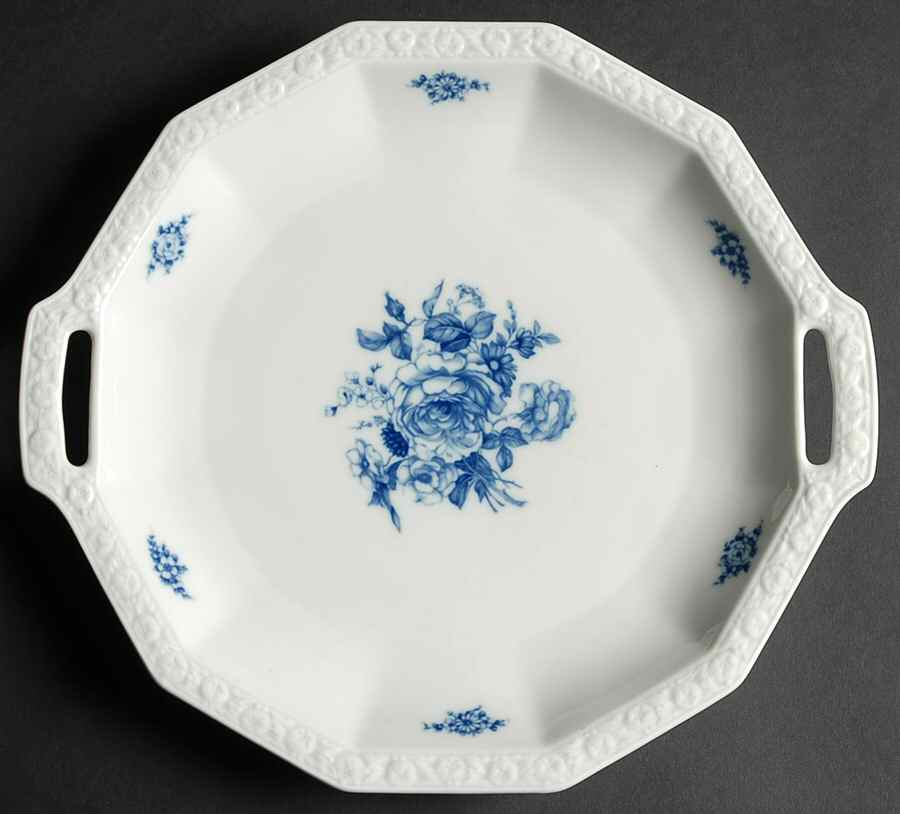 Cobalt Rose Handled Cake Plate by Rosenthal - Continental-1