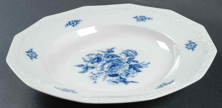Cobalt Rose Large Rim Soup Bowl by Rosenthal - Continental-1