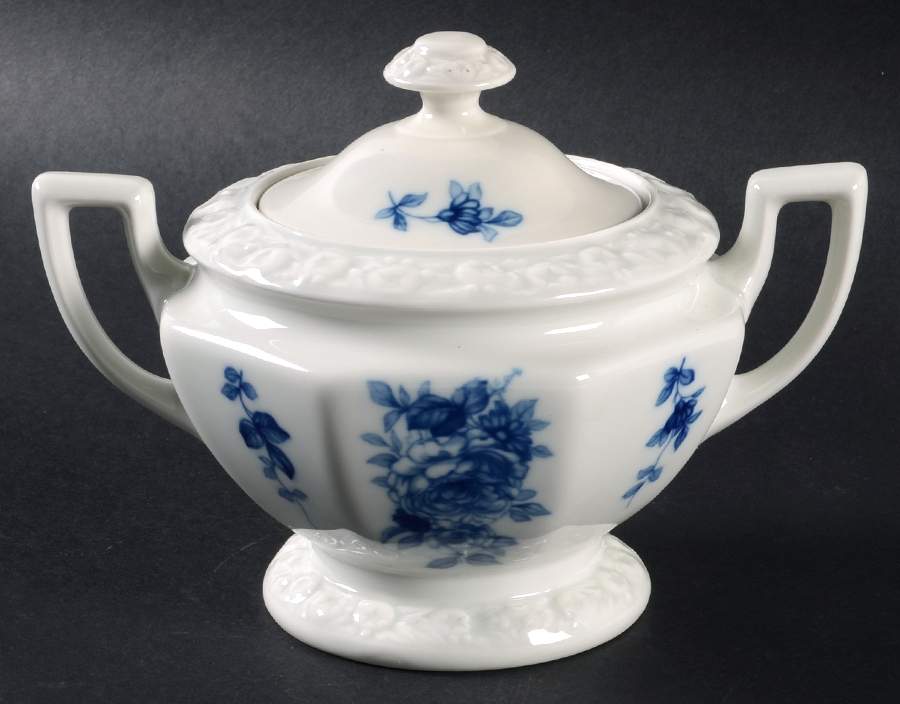 Cobalt Rose Sugar Bowl & Lid by Rosenthal - Continental-1
