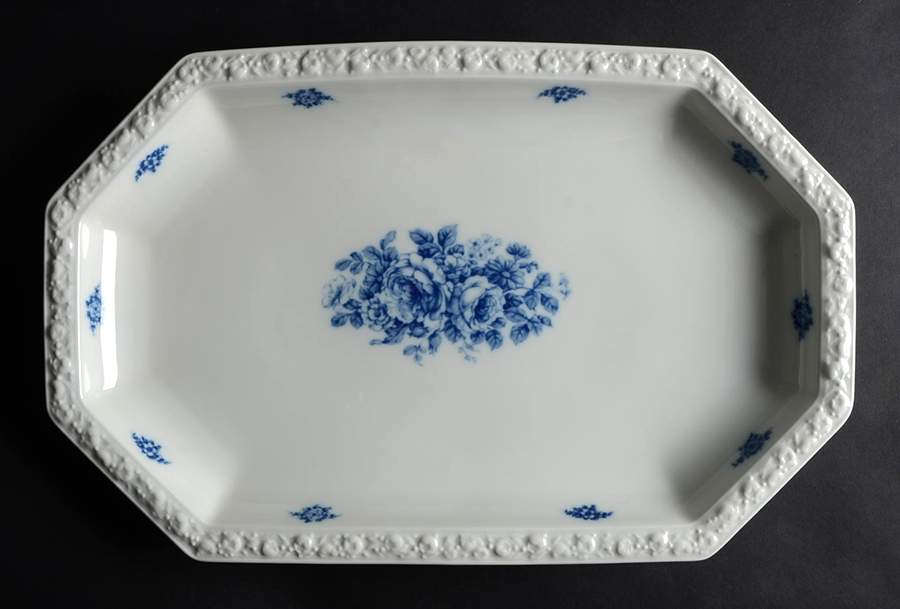 Cobalt Rose 18" Oval Serving Platter by Rosenthal - Continental-1