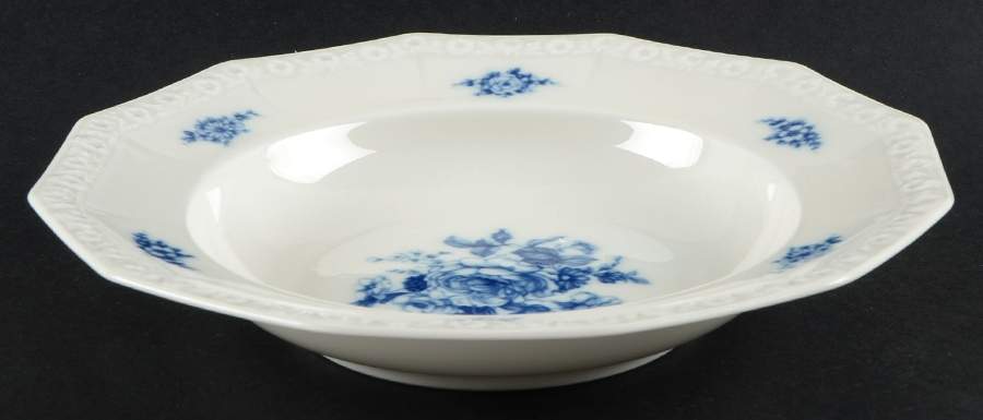 Cobalt Rose Large Rim Soup Bowl by Rosenthal - Continental-1