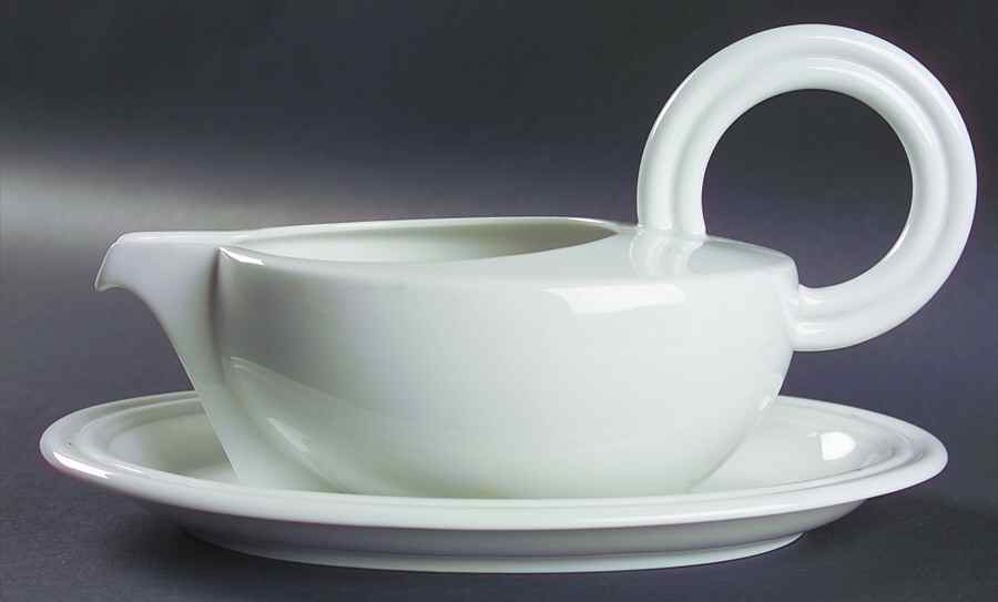 Cupola White Gravy Boat & Underplate by Rosenthal - Continental-1