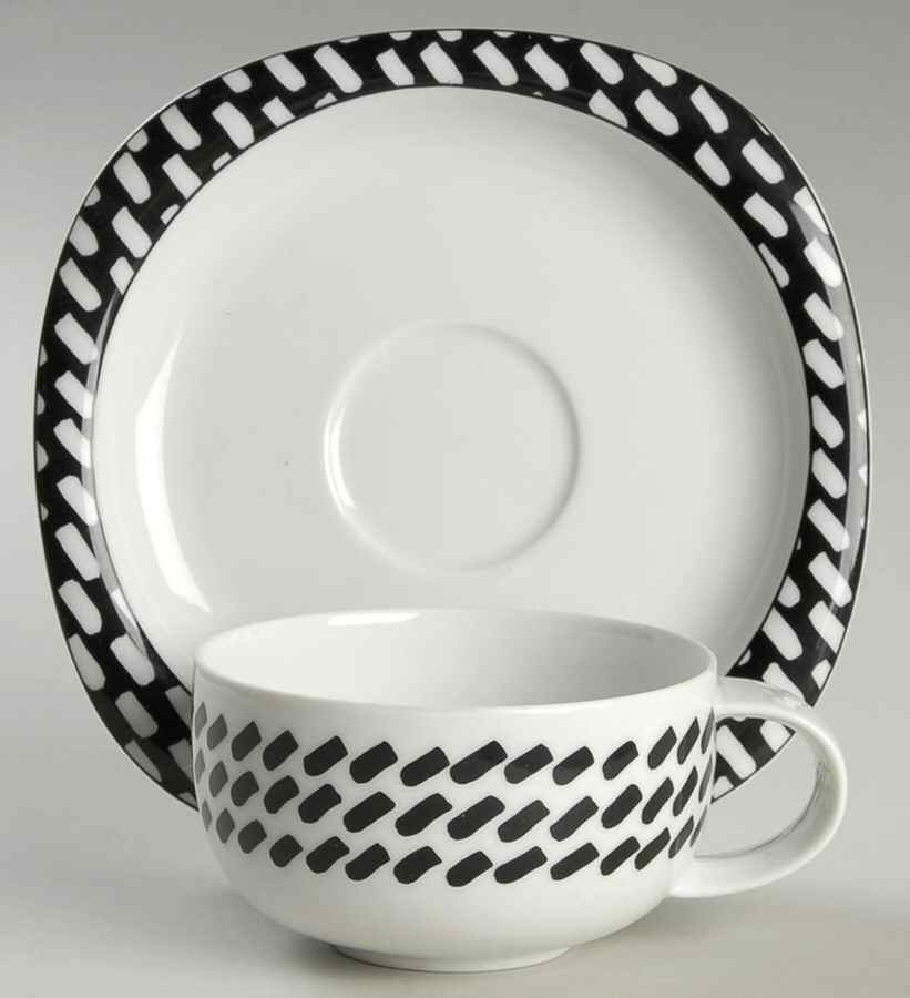 Day & Night Flat Cup & Saucer Set by Rosenthal - Continental-1