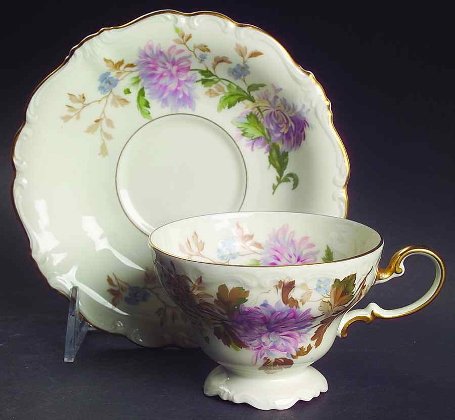 Daphne (Pompadour) Footed Cup & Saucer Set by Rosenthal - Continental-1