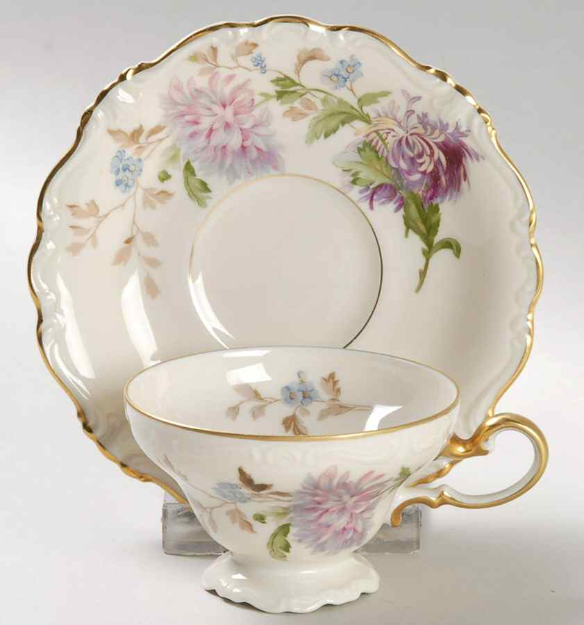 Daphne (Pompadour) Footed Demitasse Cup & Saucer Set by Rosenthal - Continental-1