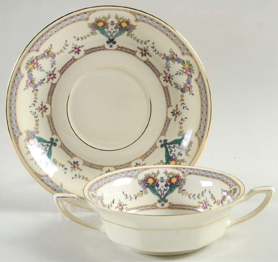 Daphne Flat Cream Soup Bowl & Saucer Set by Rosenthal - Continental-1