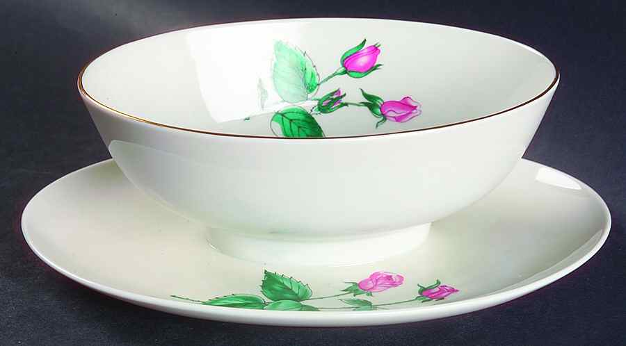 Darling Rose Gravy Boat with Attached Underplate by Rosenthal - Continental-1