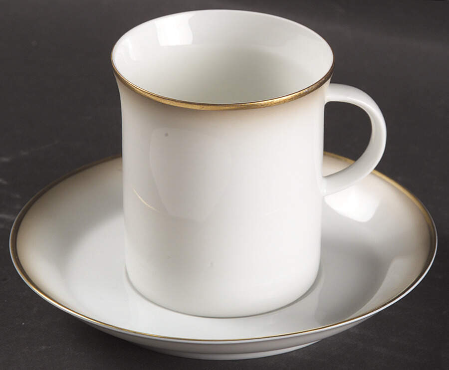 Dawn (Gold Trim) Flat Cup & Saucer Set by Rosenthal - Continental-1