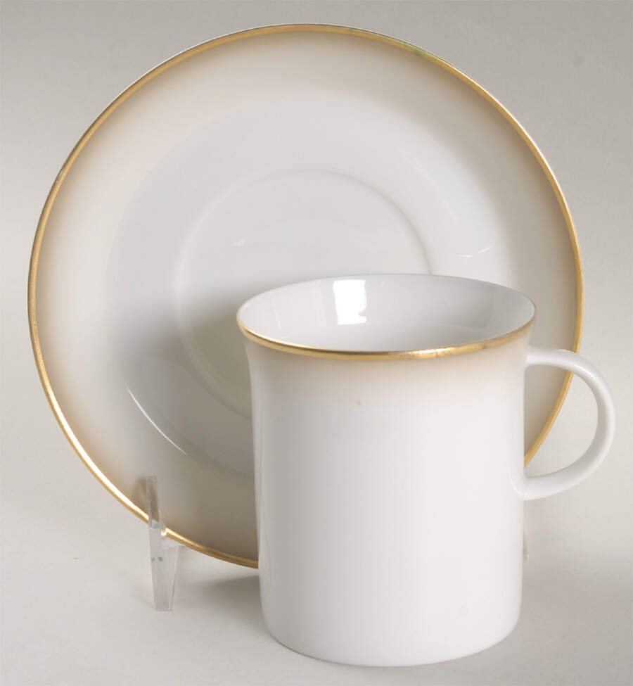 Dawn (Gold Trim) Flat Cup & Saucer Set by Rosenthal - Continental-1
