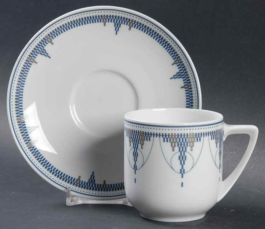 Deco Flat Cup & Saucer Set by Rosenthal - Continental-1