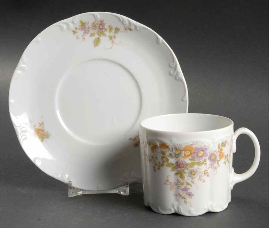 Desiree (Classic Rose Collection, Rim) Flat Cup & Saucer Set by Rosenthal - Continental-1