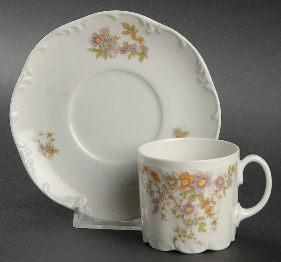 Desiree (Classic Rose Collection, Rim) Flat Demitasse Cup & Saucer Set by Rosenthal - Continental-1
