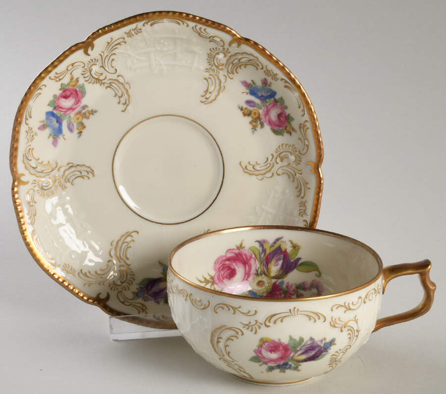 Diplomat (Center Gold) Flat Cup & Saucer Set by Rosenthal - Continental-1