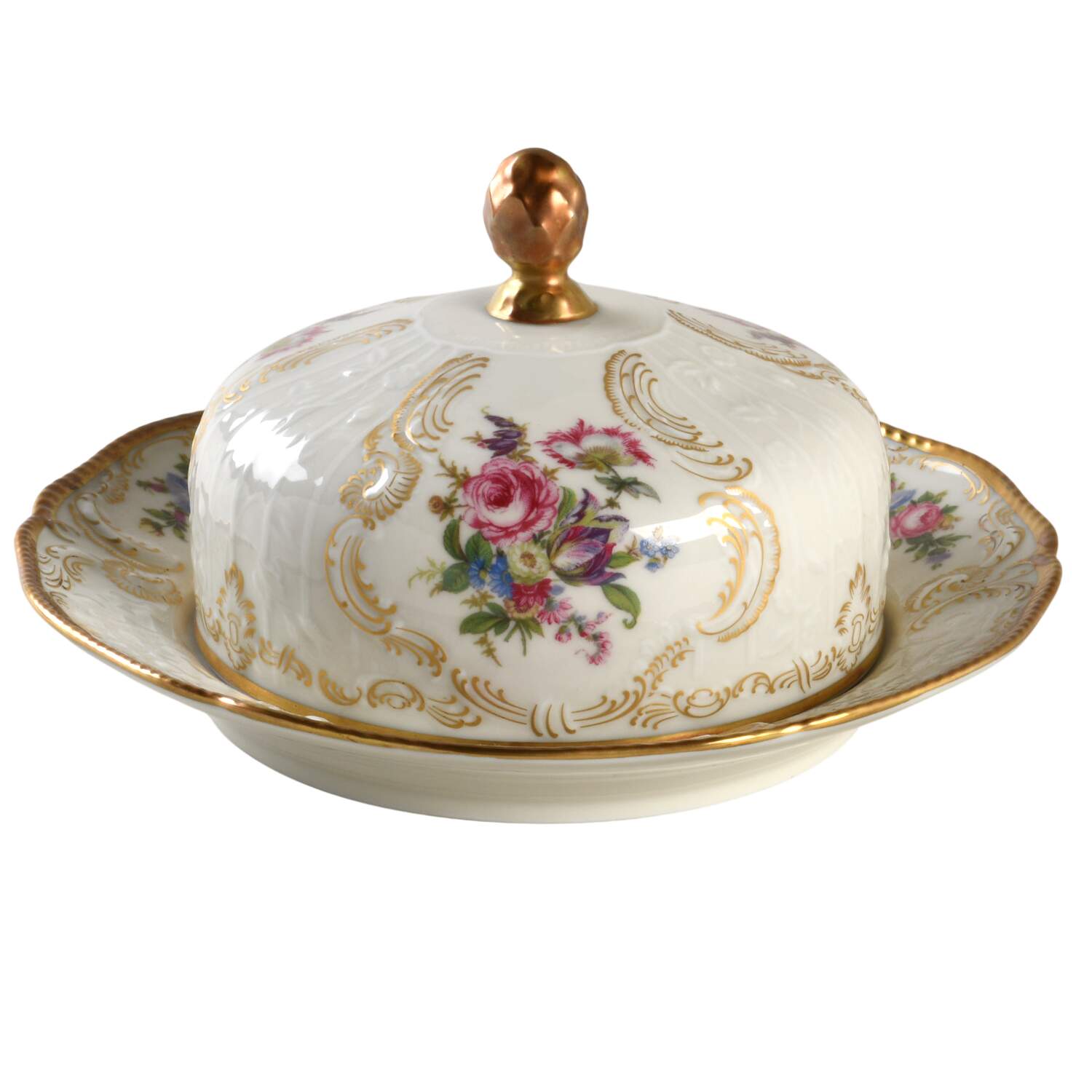 Diplomat (Center Gold) Round Covered Butter by Rosenthal - Continental-1