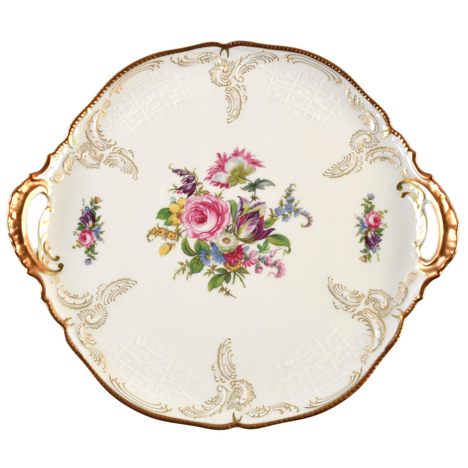 Diplomat (Center Gold) Handled Cake Plate by Rosenthal - Continental-1