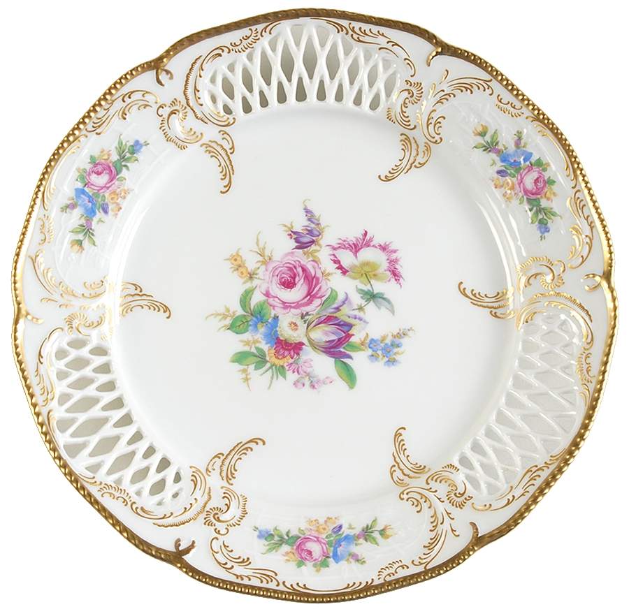Diplomat (Center Gold) Pierced Edge Salad Plate by Rosenthal - Continental-1