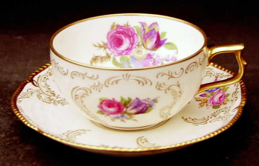 Diplomat (Center Gold) Flat Cup & Saucer Set by Rosenthal - Continental-1