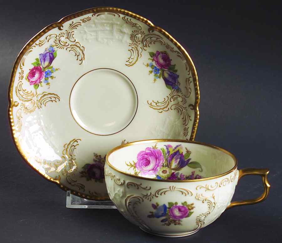 Diplomat (Center Gold) Flat Cup & Saucer Set by Rosenthal - Continental-1