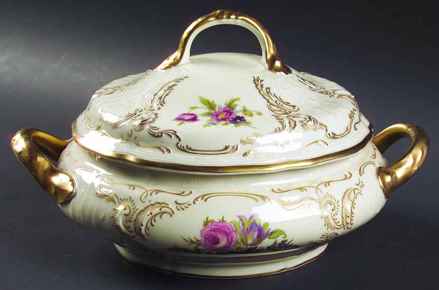 Diplomat (Center Gold) Round Covered Vegetable by Rosenthal - Continental-1