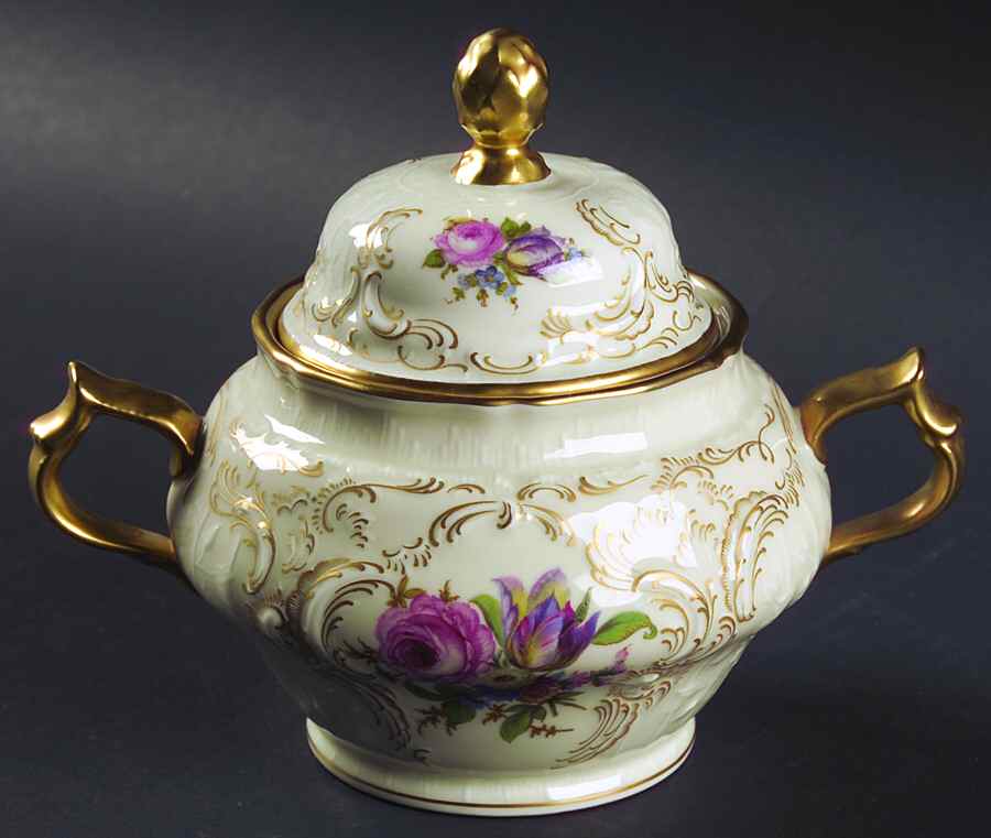 Diplomat (Center Gold) Sugar Bowl & Lid by Rosenthal - Continental-1