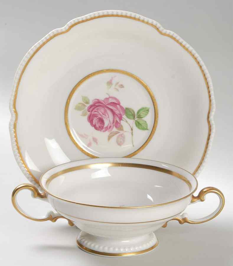 Dolly Madison Footed Cream Soup Bowl & Saucer Set by Rosenthal - Continental-1