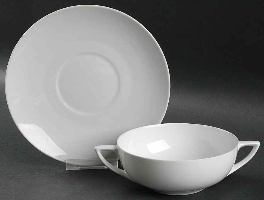 Donatello Flat Cream Soup Bowl & Saucer Set by Rosenthal - Continental-1