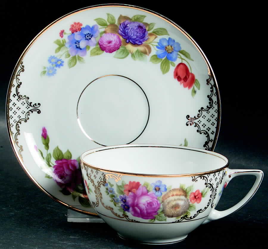 The Dresden Flat Cup & Saucer Set by Rosenthal - Continental-1