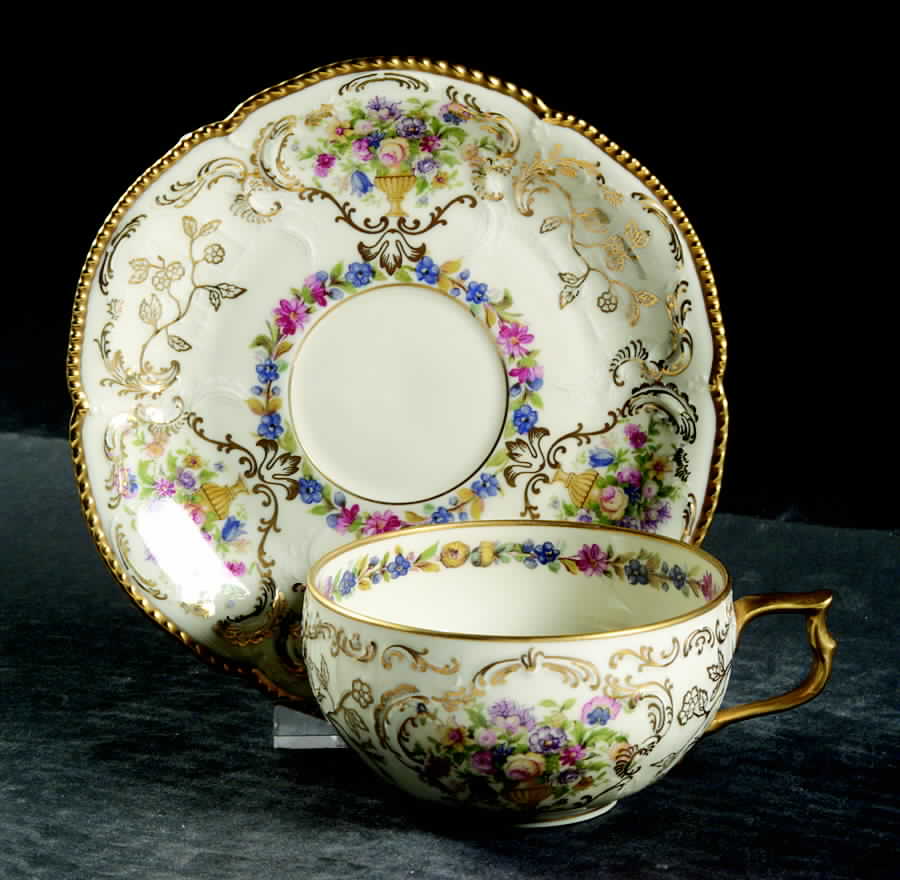 Du Barry Flat Cup & Saucer Set by Rosenthal - Continental-1