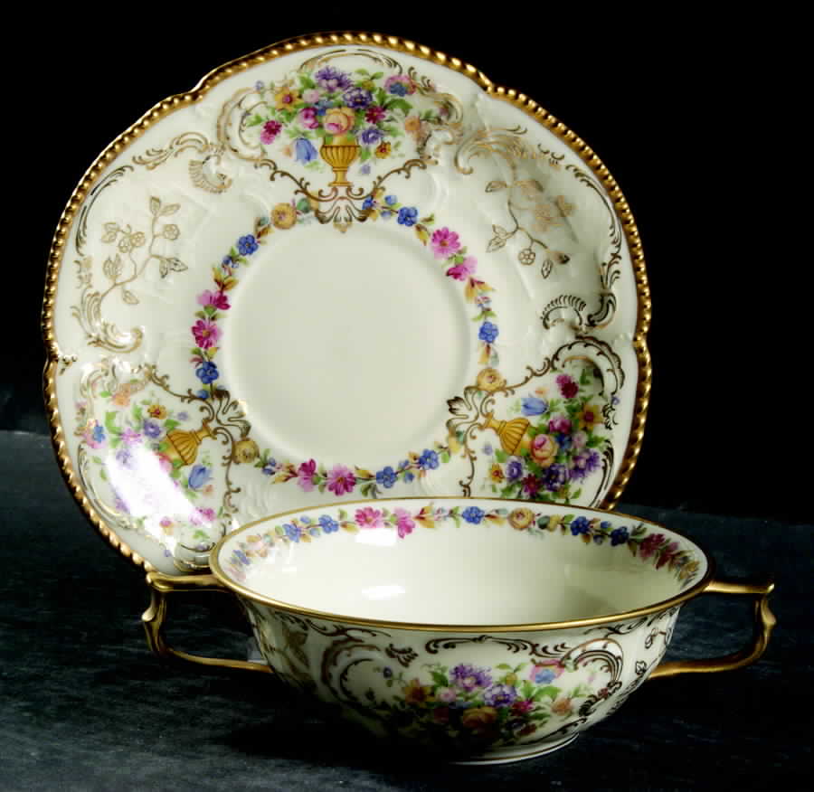 Du Barry Flat Cream Soup Bowl & Saucer Set by Rosenthal - Continental-1