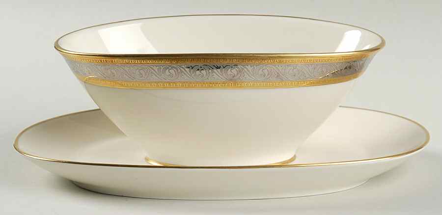 Duchess (Ivory Background) Gravy Boat with Attached Underplate by Rosenthal - Continental-1