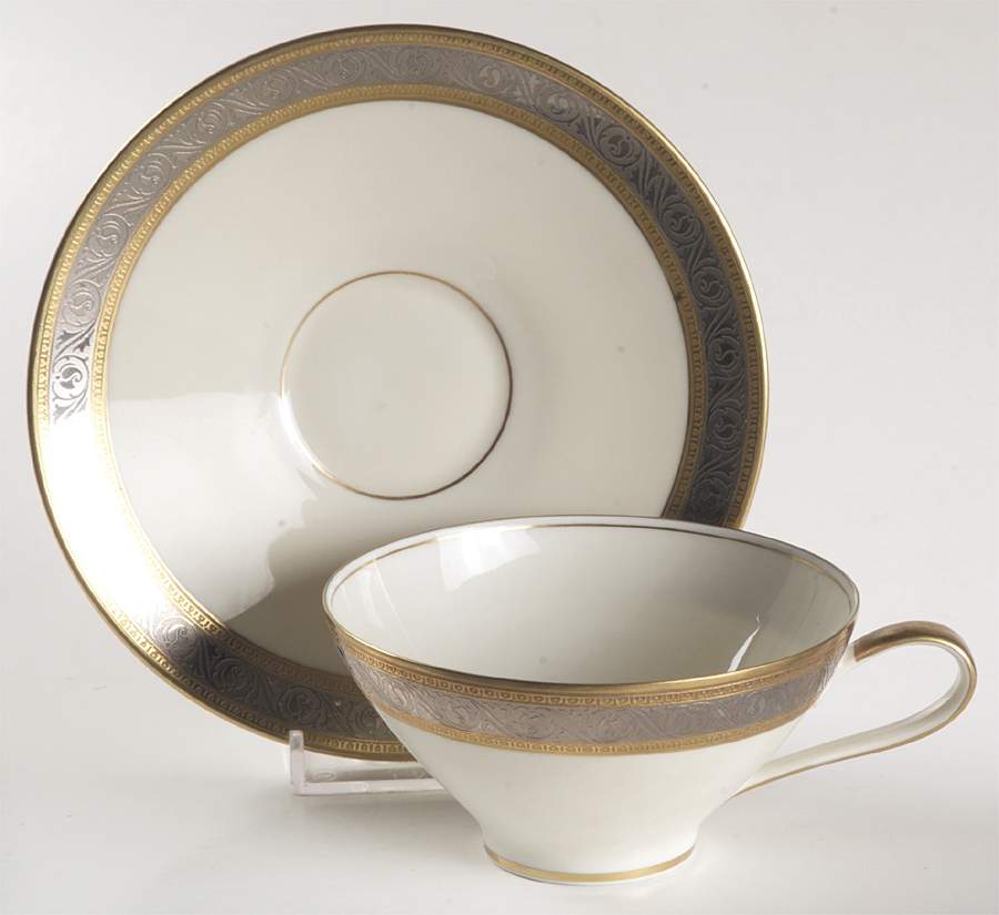 Duchess (Ivory Background) Flat Cup & Saucer Set by Rosenthal - Continental-1