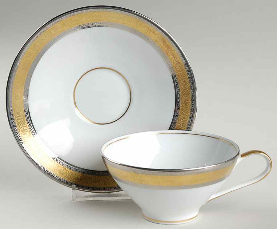 Duchess (White Backg) Flat Cup & Saucer Set by Rosenthal - Continental-1