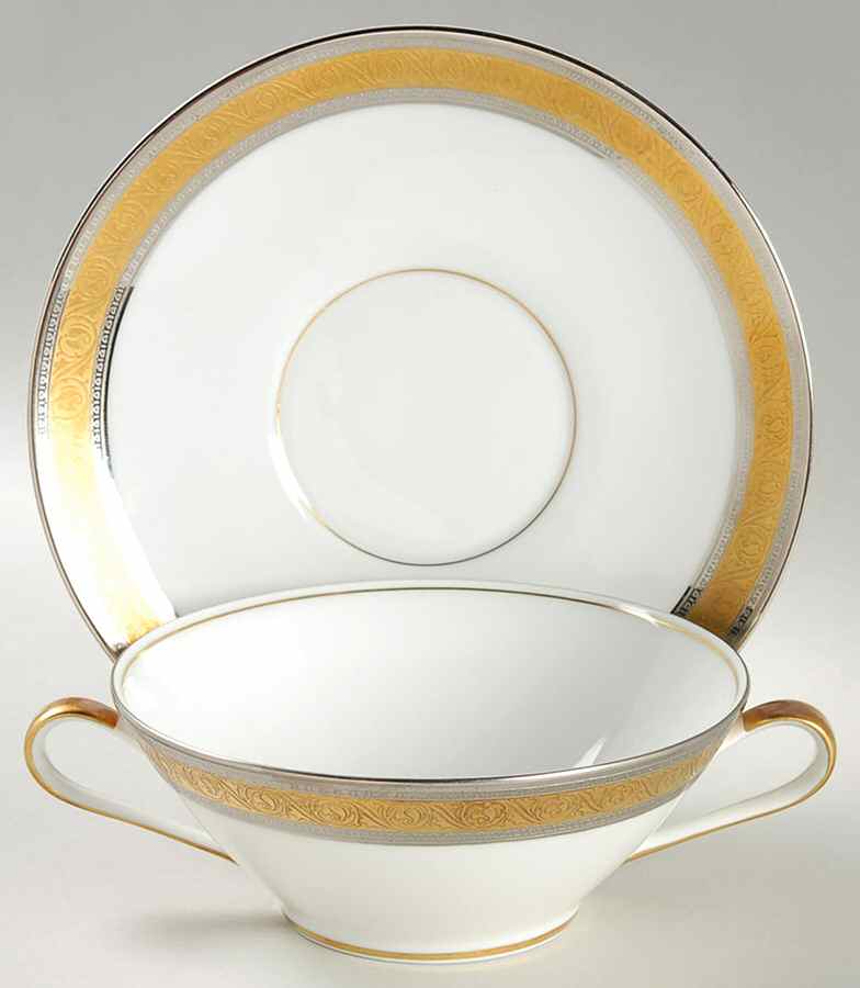 Duchess (White Backg) Flat Cream Soup Bowl & Saucer Set by Rosenthal - Continental-1