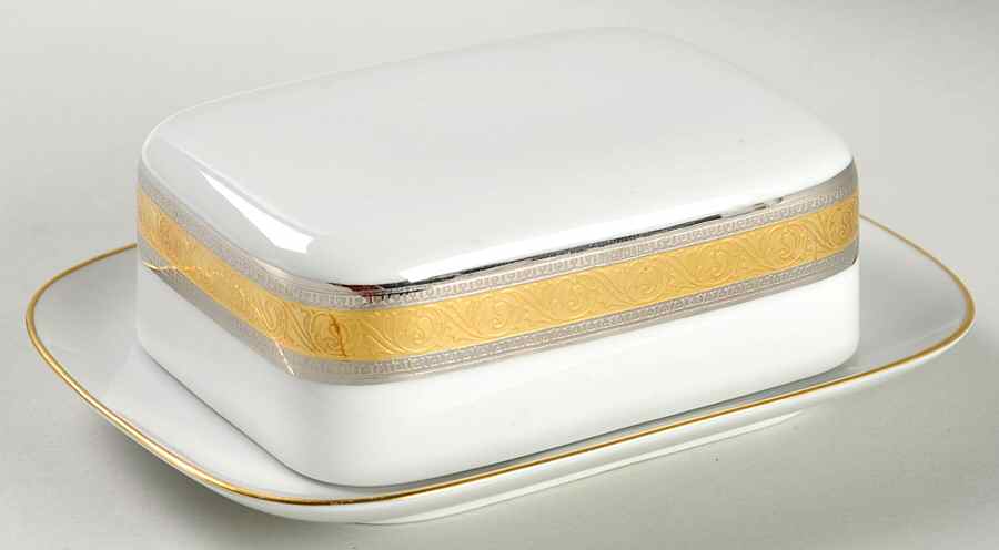 Duchess (White Backg) Square Covered Butter by Rosenthal - Continental-1